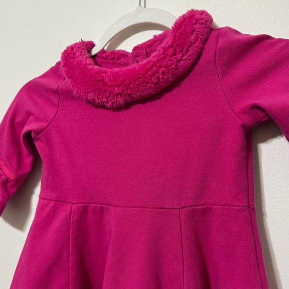 Janie and Jack FAUX FUR COLLAR PONTE DRESS PINK Size 4 formal holiday event - Picture 5 of 8